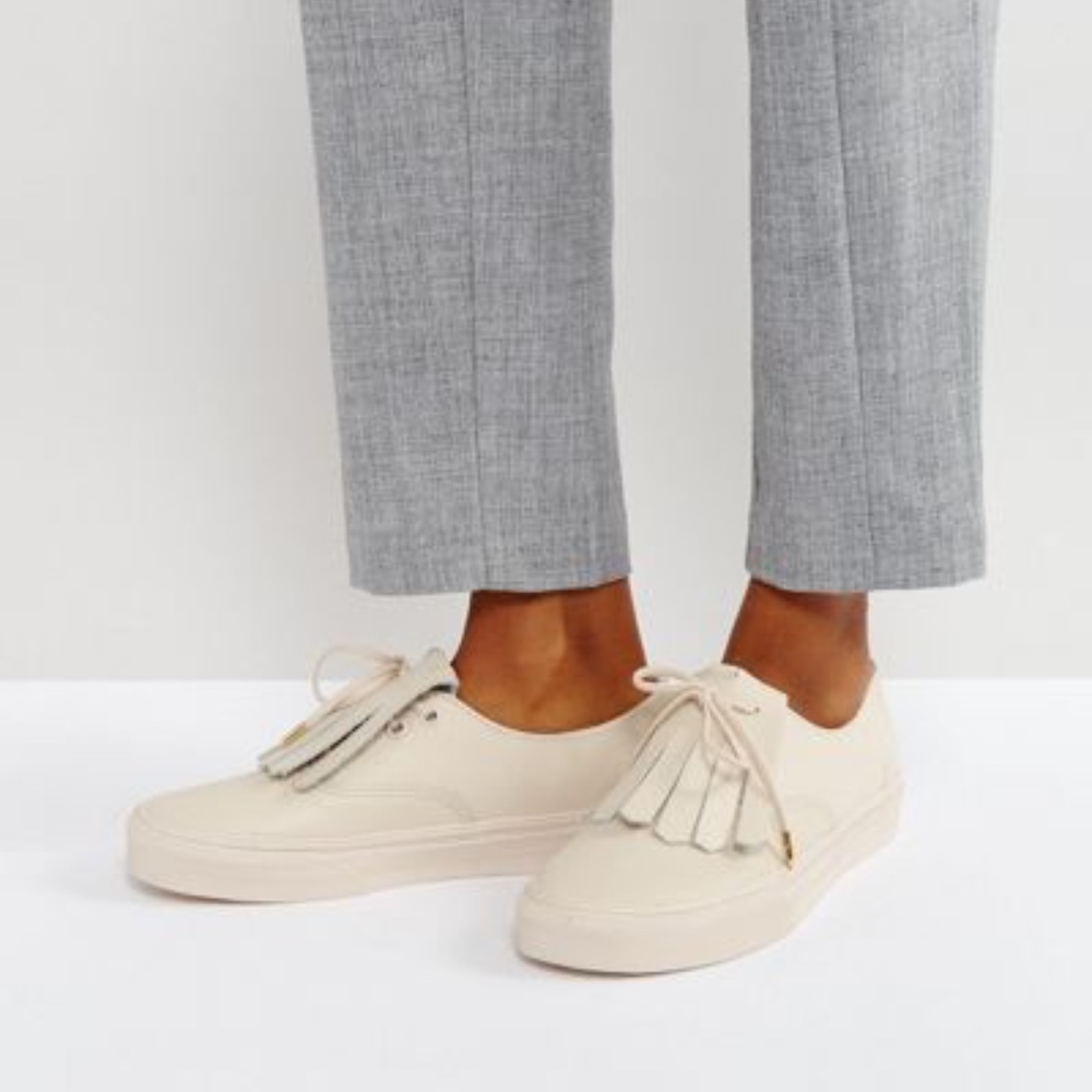 Vans Authentic Leather Fringe Sneakers Pale Pink